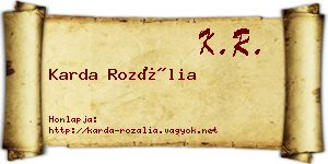 Karda Rozália névjegykártya